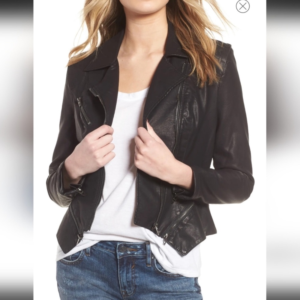 Blank nyc peplum faux leather jacket
